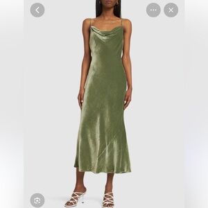 Reformation Salamanca Cowl Neck Crushed Velvet Midi Dress size 0